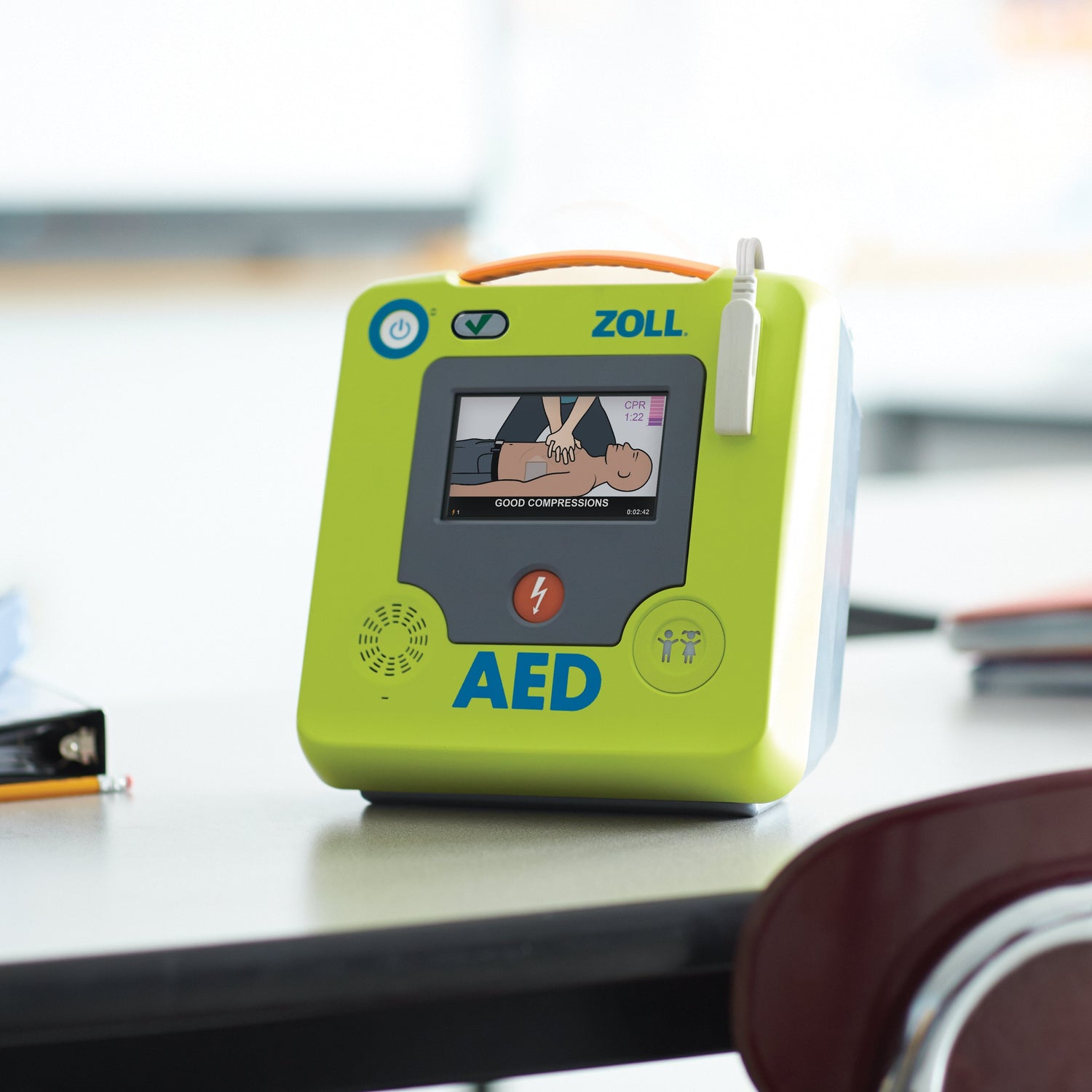 LifePak CR2 USB AED Front View - Action First Aid