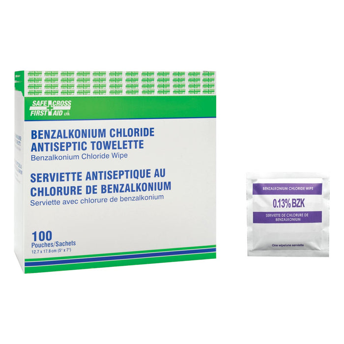Benzalkonium Chloride Antiseptic Towelettes - Action First Aid