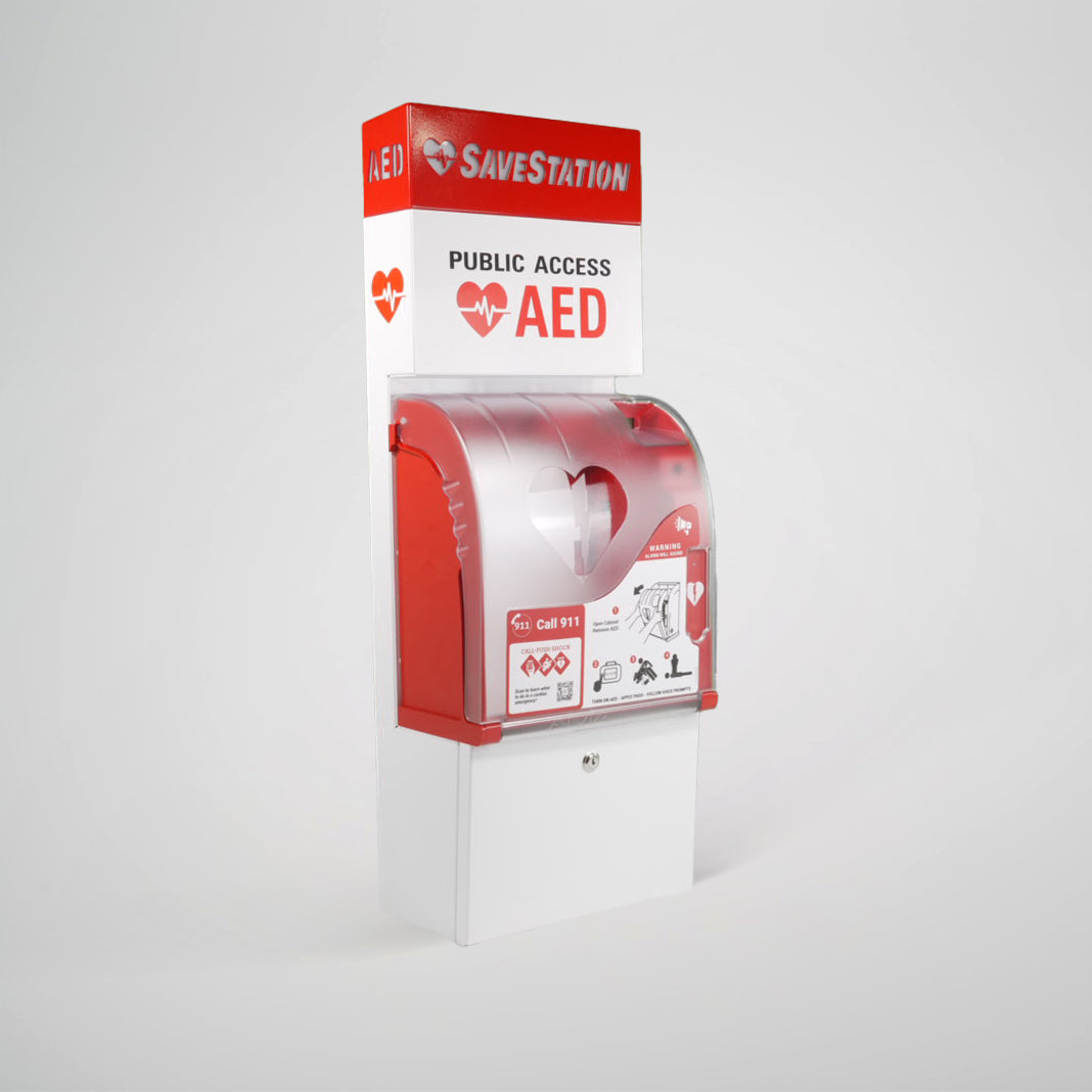 Savestation Wall Mount With Back-Lit Topper - Action First Aid