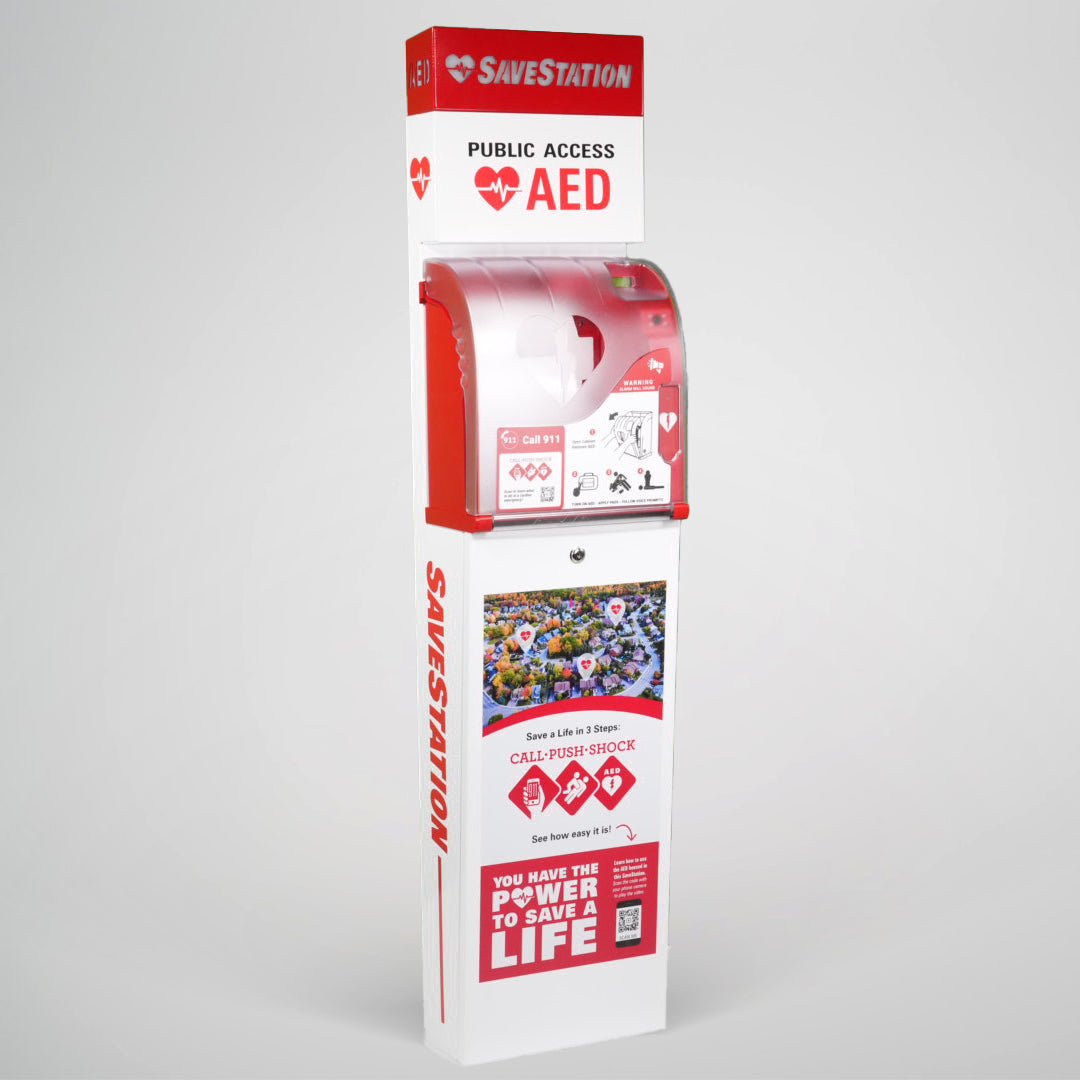 Savestation Free-Standing Tower With Lighting & Audible Alarm - Action First Aid