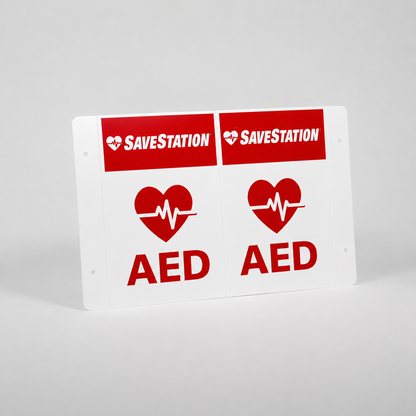3D AED Wall Sign With Lifepak Cr2 WiFi Bundle - Action First Aid