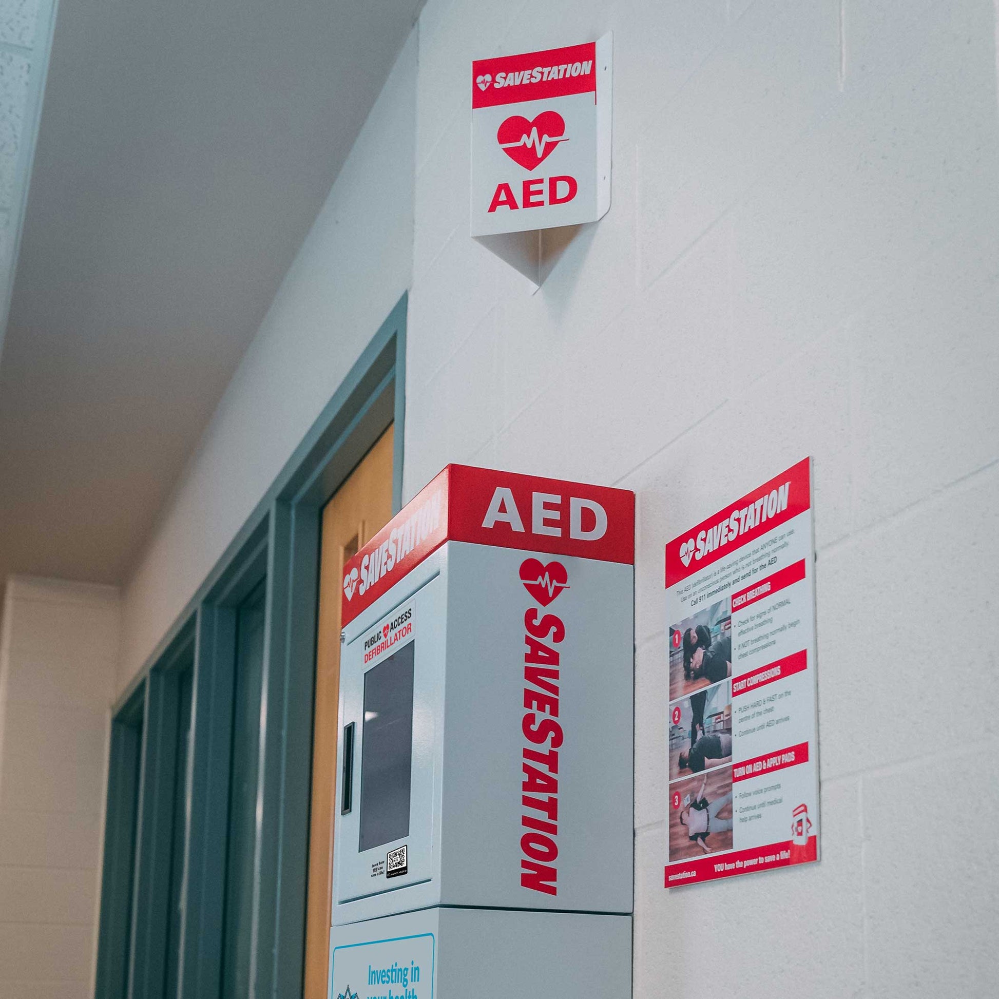 3D AED Signage Display For Emergency Equipment Placement - Action First Aid
