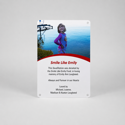 Smile Like Emily Sponsorship Plaque - Action First Aid