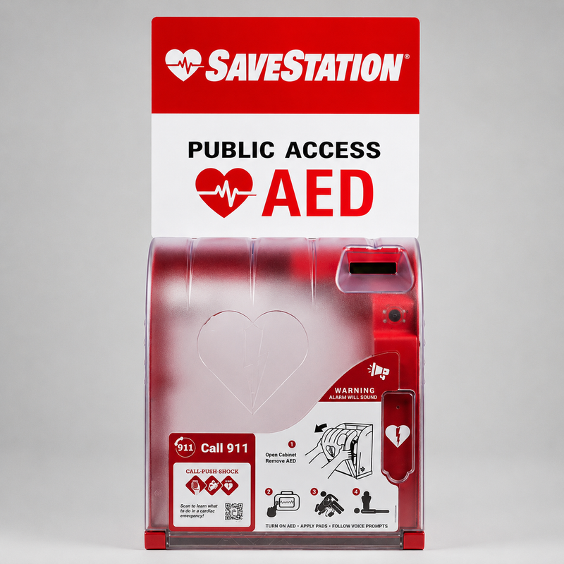 Savestation Standard Compact AED Cabinet - Action First Aid