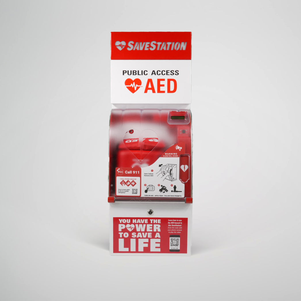 Back-Lit SaveStation Wall Mount Public Access Life-Saving AED - Action First Aid
