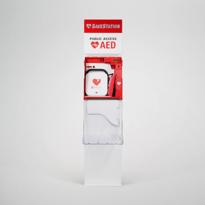 Savestation Free-Standing Tower With Space For Sponsor Advertising - Action First Aid
