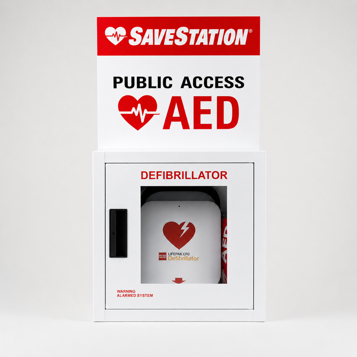 Lifepak CR2 Wi̇fi̇ AED With Savestation Alarm Cabinet - Action First Aid