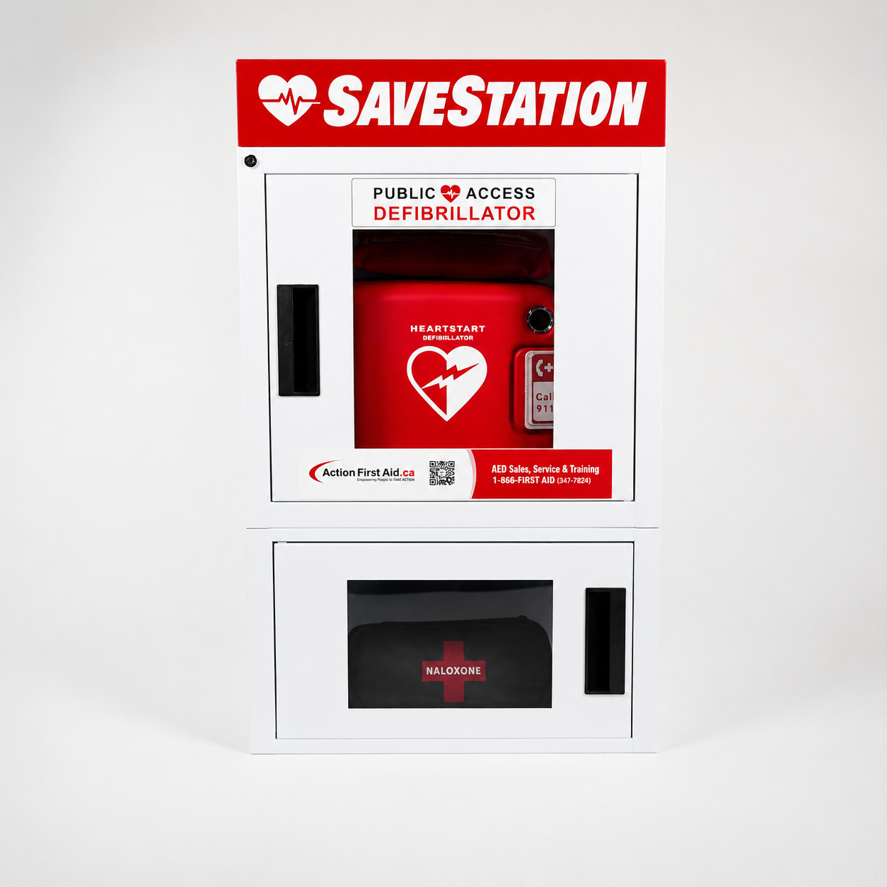 Savestation Alarmed Modular Cabinet With Naloxone, First Aid Kit - Action First Aid