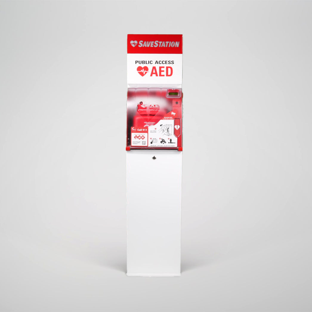 Back-lit Savestation Free-Standing Tower With Power Supply Included - Action First Aid