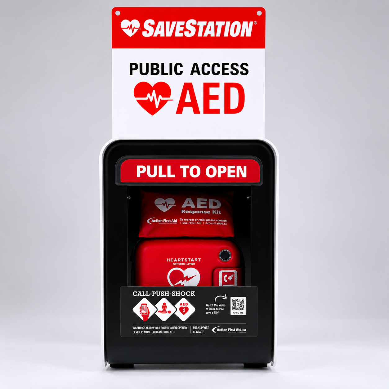 Savestation Guardian Public Access AED With AED Response Kit - Action First Aid