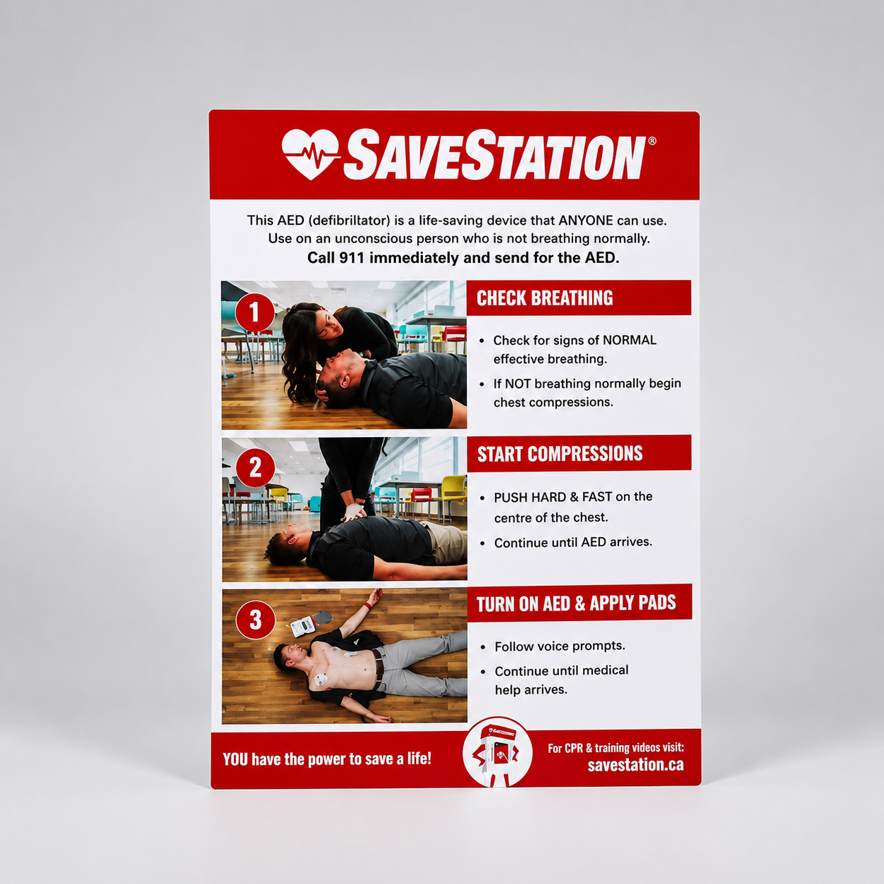Lifepak CR2 WiFi Bundle Package With CPR Poster- Action First Aid