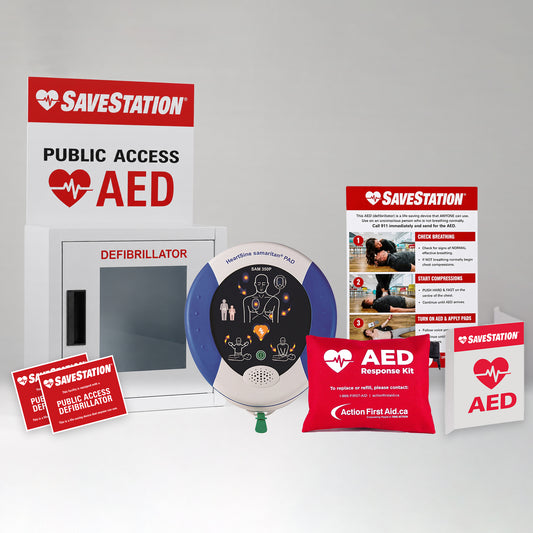 HEARTSINE SAMARITAN AED Cabinet Bundle - Action First Aid