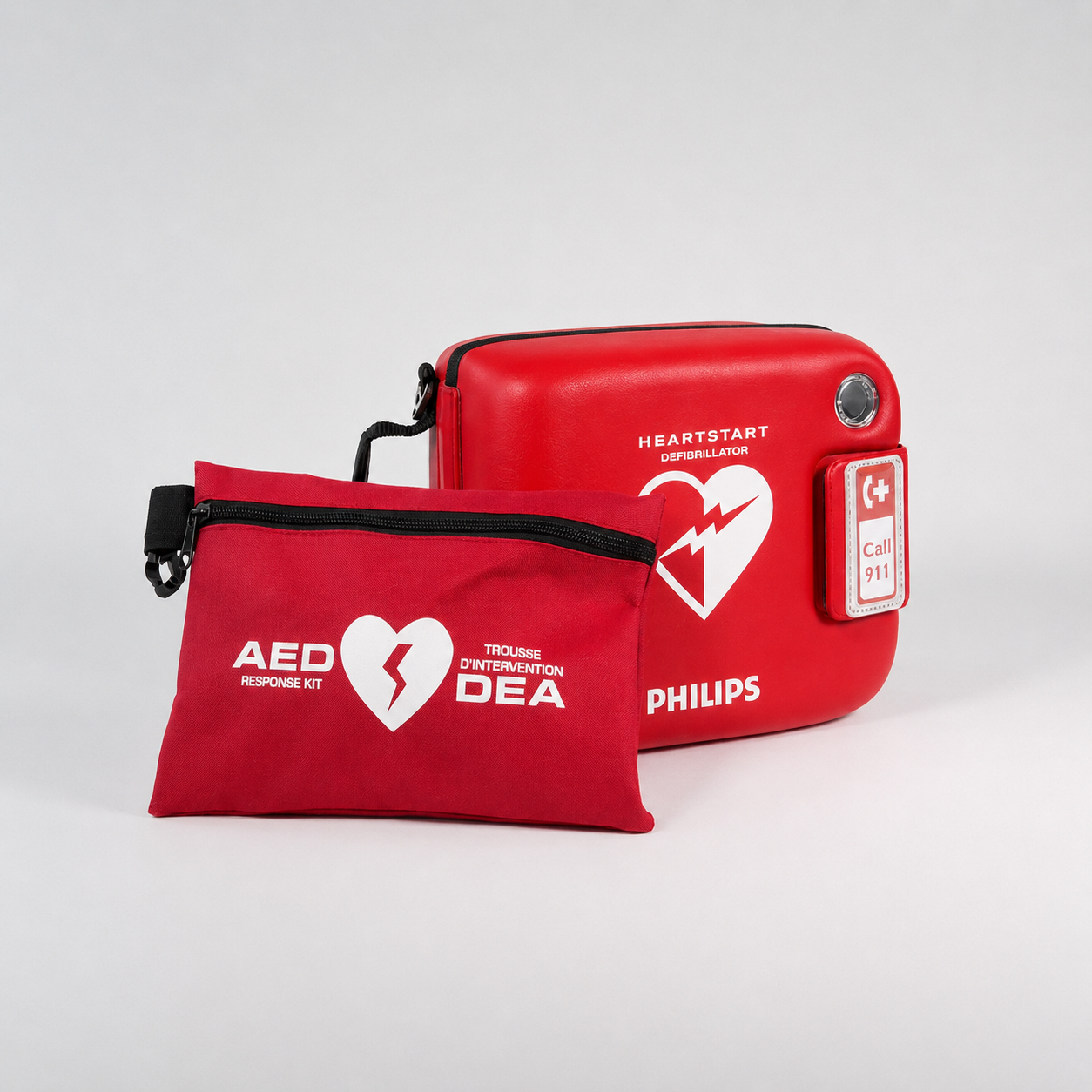 Red Philips Heartstart Frx Defibrillator With Red Carrying Case - Action First Aid