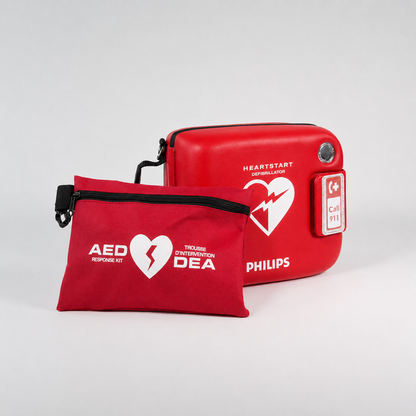 Red Philips Heartstart Frx Defibrillator With Red Carrying Case - Action First Aid