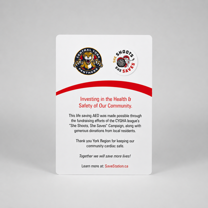 Central York Panthers Sponsorship Plaque - Action First Aid
