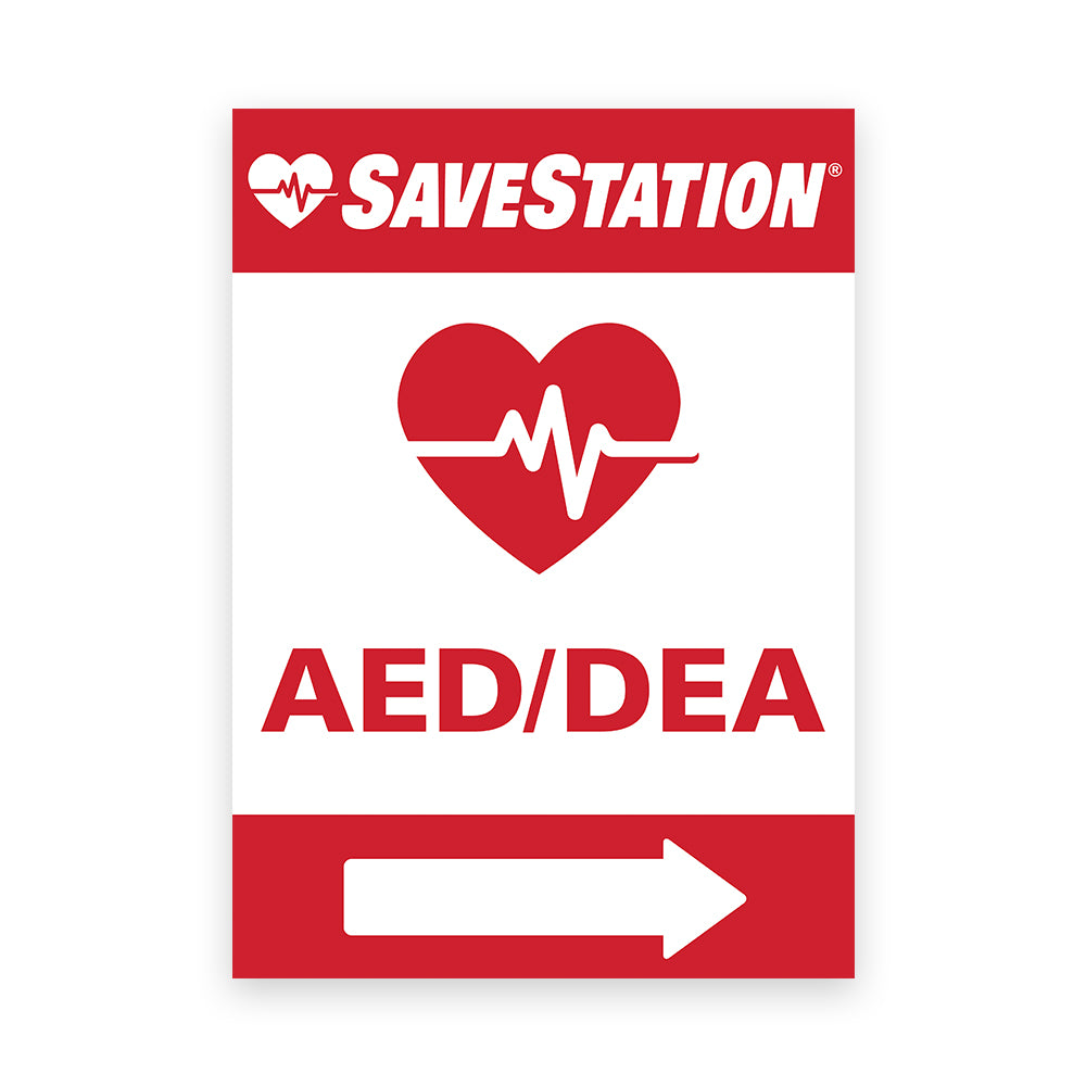 SaveStation Outdoor AED Directional Signage - Action First Aid