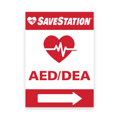 SaveStation Outdoor AED Directional Signage - Action First Aid