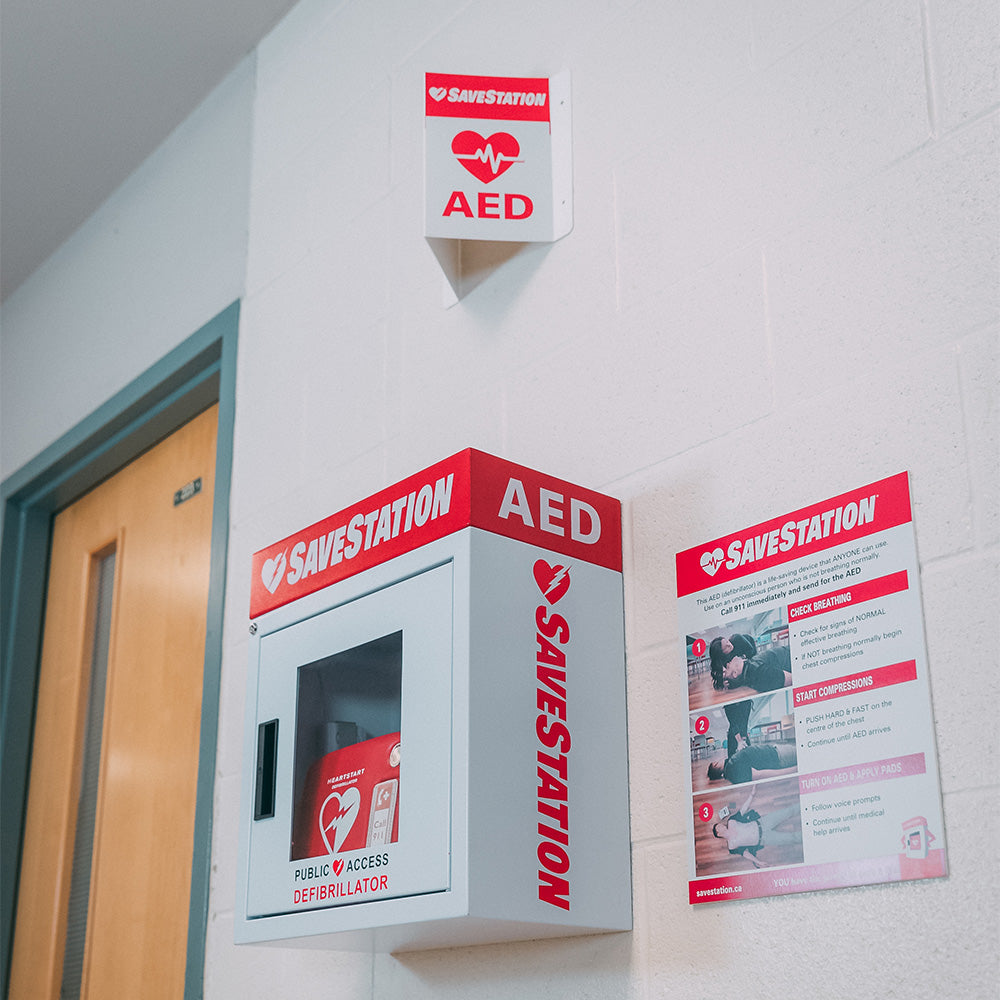 AED Cabinet Poster Sign - Action First Aid