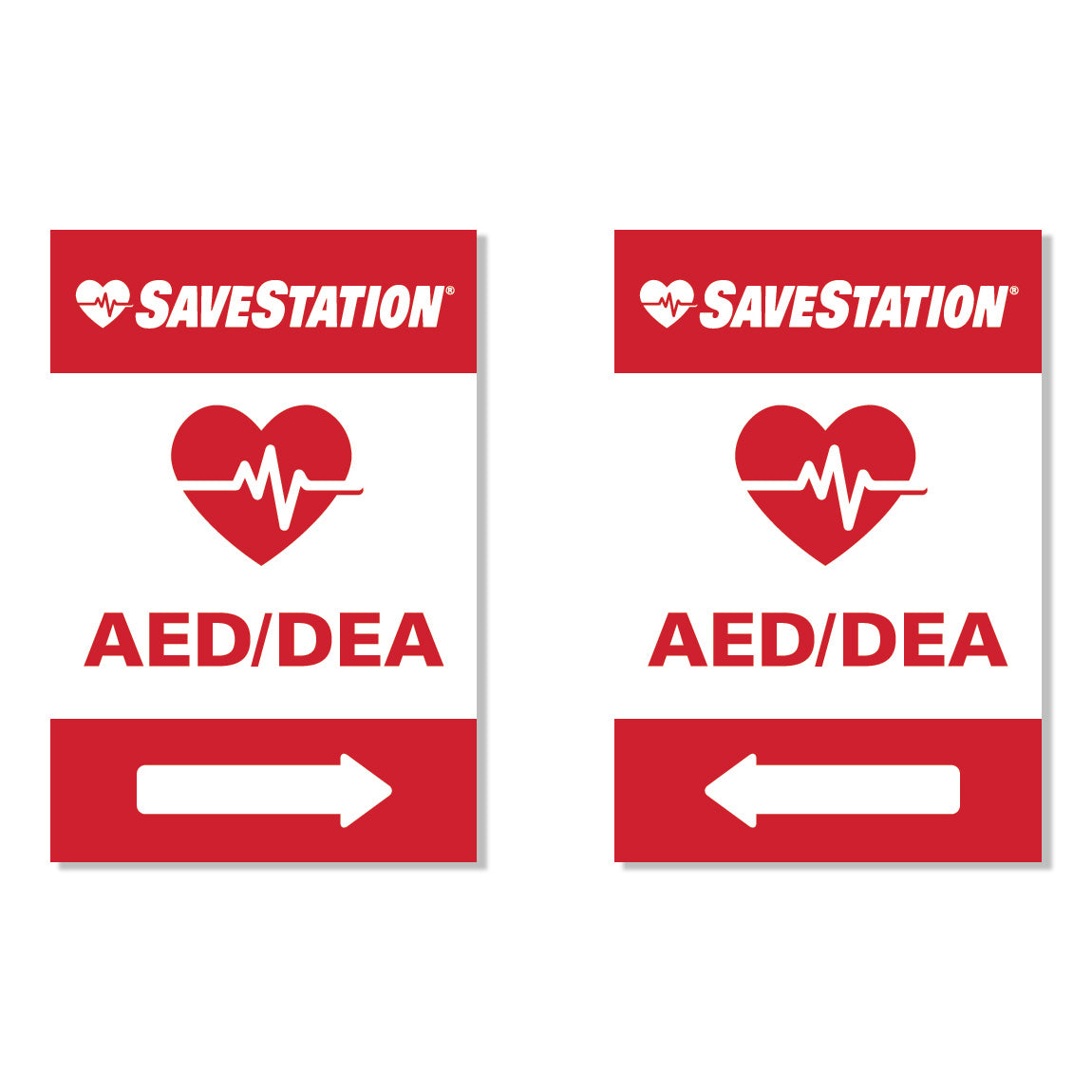 Bilingual AED Directional Signage For Emergency Response Stations - Action First Aid