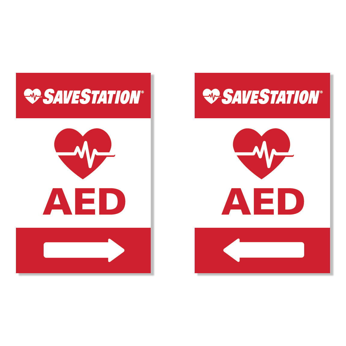 English AED Directional Signage For Emergency Access Points - Action First Aid
