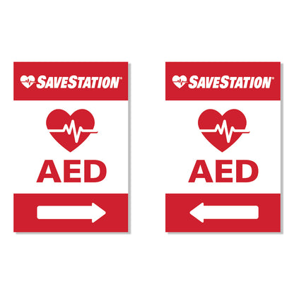 English AED Directional Signage For Emergency Access Points - Action First Aid
