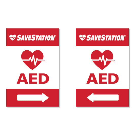 SaveStation Outdoor English Directional Emergency Signage - Action First Aid