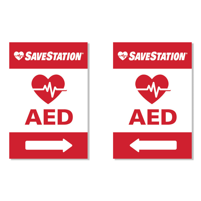 SaveStation Outdoor English Directional Emergency Signage - Action First Aid