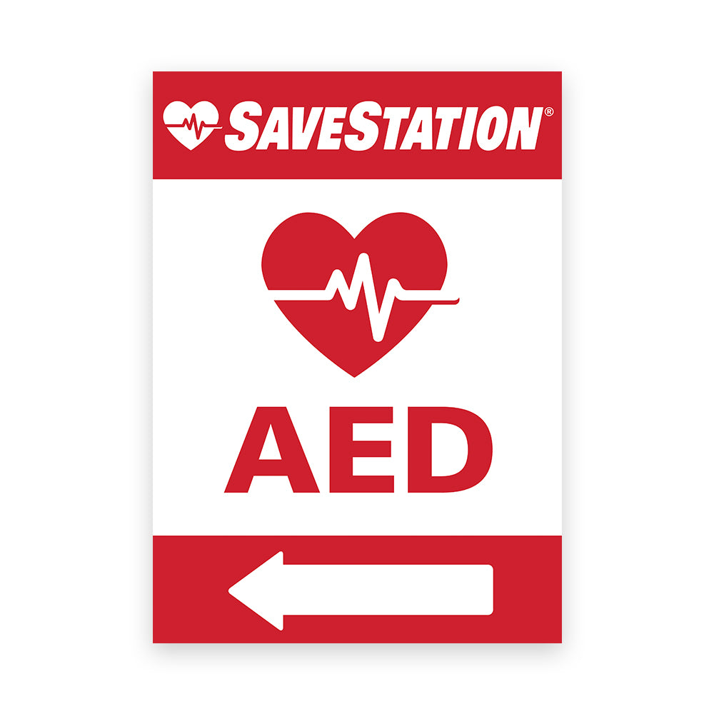 SaveStation Outdoor Left Directional AED Signage - Action First Aid