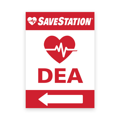 SaveStation Outdoor AED Left Directional Signage - Action First Aid