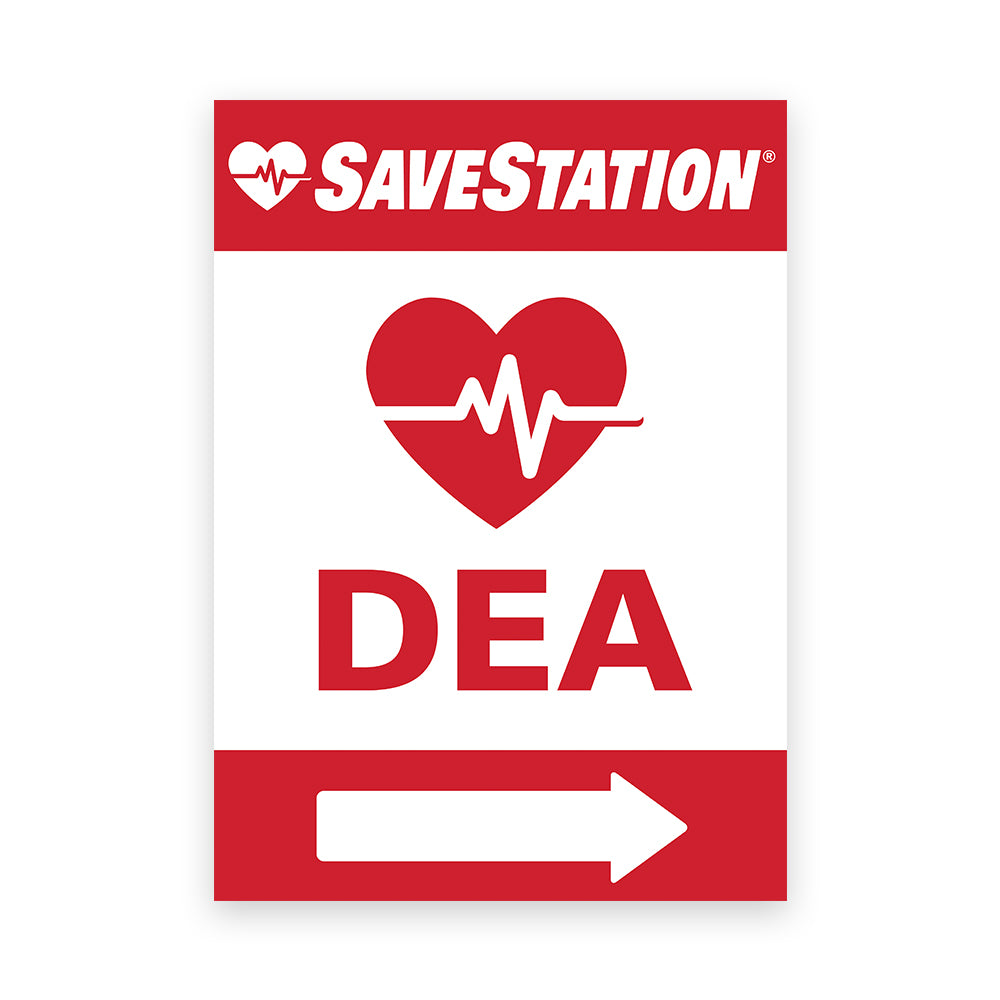 Right SaveStation Outdoor DEA Directional Signage - Action First Aid