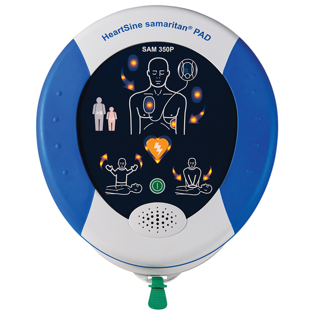 HeartSine Samaritan 350P AED Unit Power On Display - Action First Aid