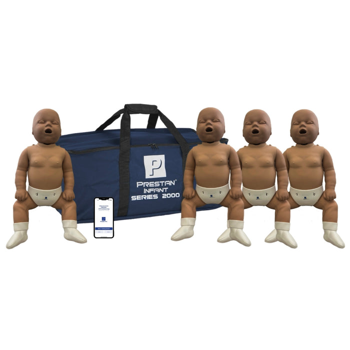 Prestan Professional Infant Series 2000 Manikin With Advanced CPR Feedback — 4-Pack Dark - Action First Aid