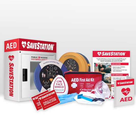SAM350 AED Cabinet Bundle - Action First Aid
