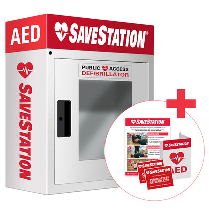 AED Station Cabinet Bundle With Signage - Action First Aid