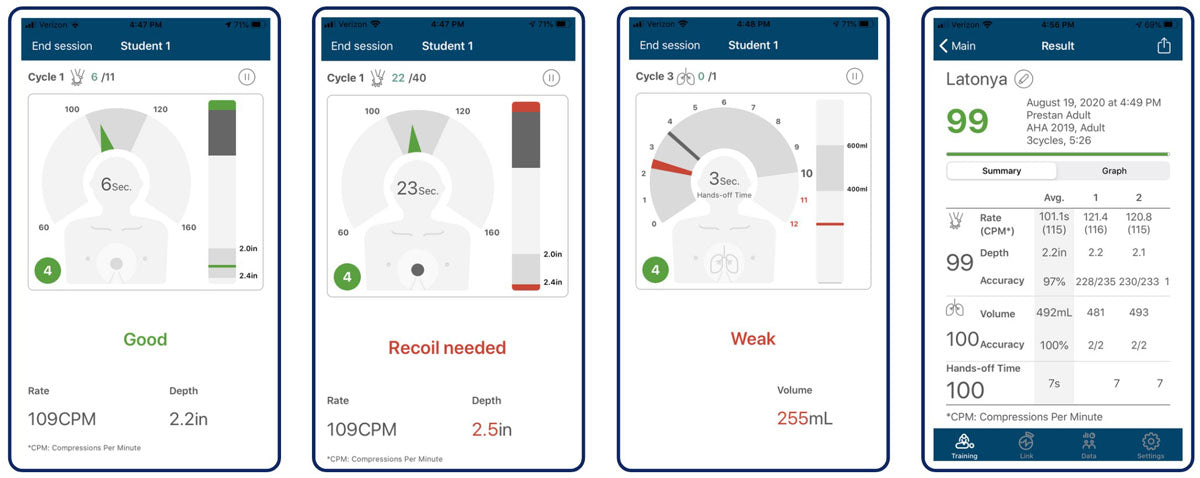 CPR Training App Screens - Action First Aid