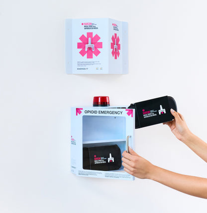 NARCAN Nasal Spray Wall Cabinet With Wayfinder Sign - Action First Aid
